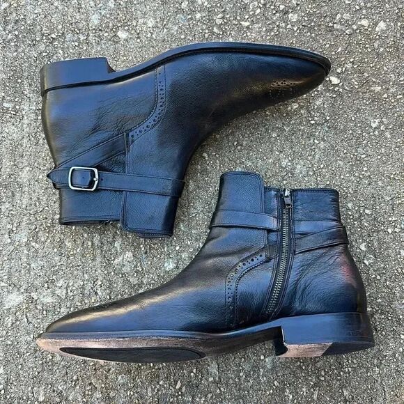 J&M 1850 Maxwell Buckle Zip Boot Leather Black Men’s Size 10.5 M main image 10